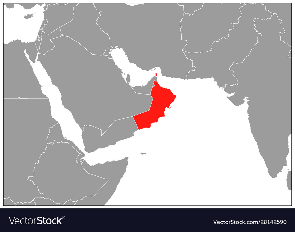 Oman map on gray base Royalty Free Vector Image