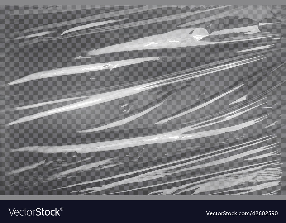 Realistic plastic wrap texture stretched cover Vector Image