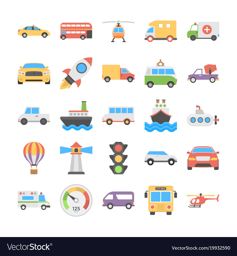 Transport icons set