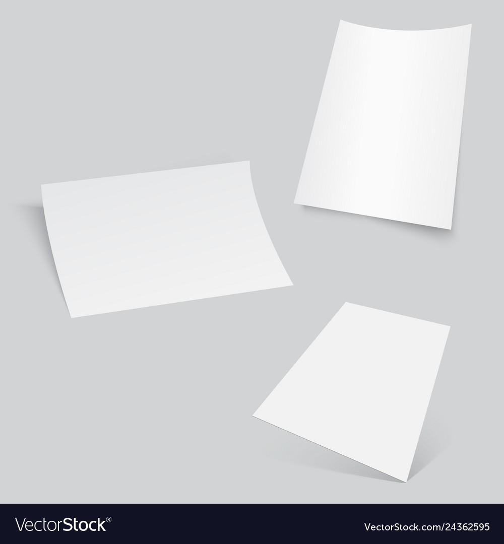 3d flyer curved corner paper sheet mock up Vector Image