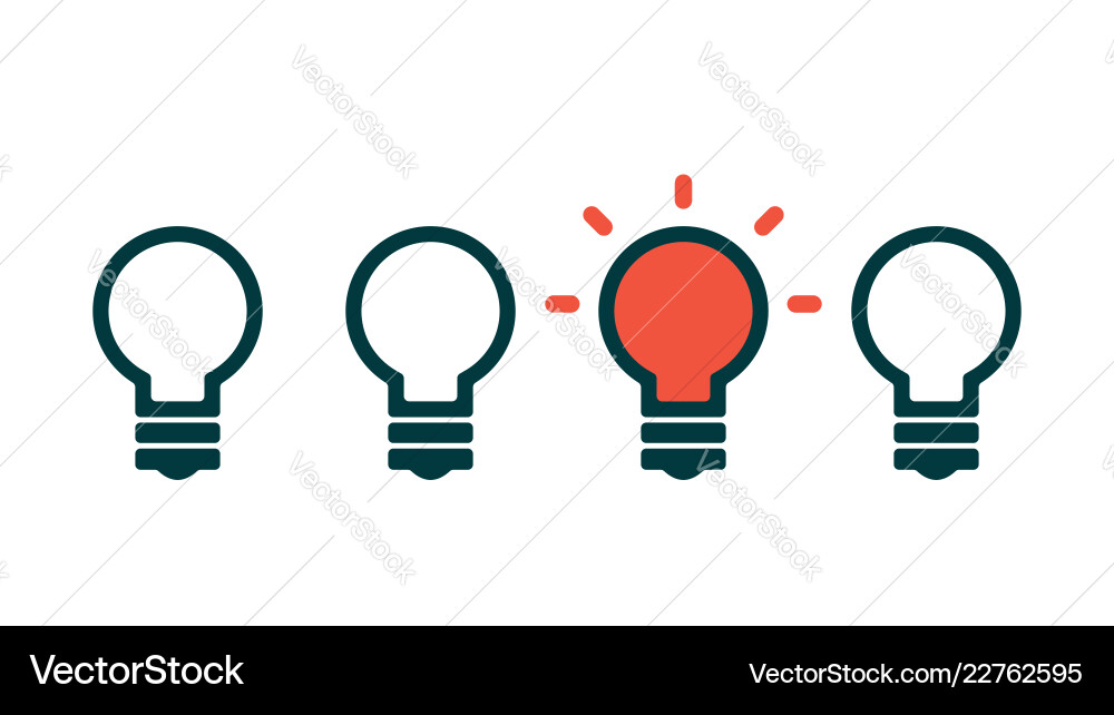 Concept creative idea with light bulb Royalty Free Vector