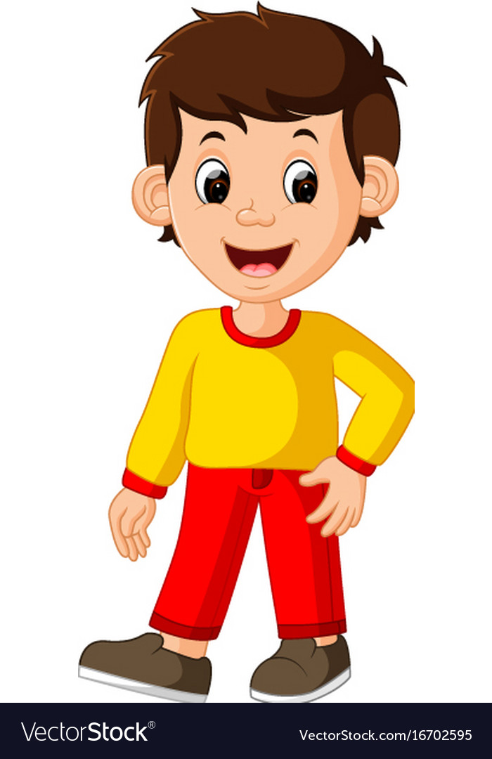 Cute Boy Cartoon Good Posing Royalty Free Vector Image