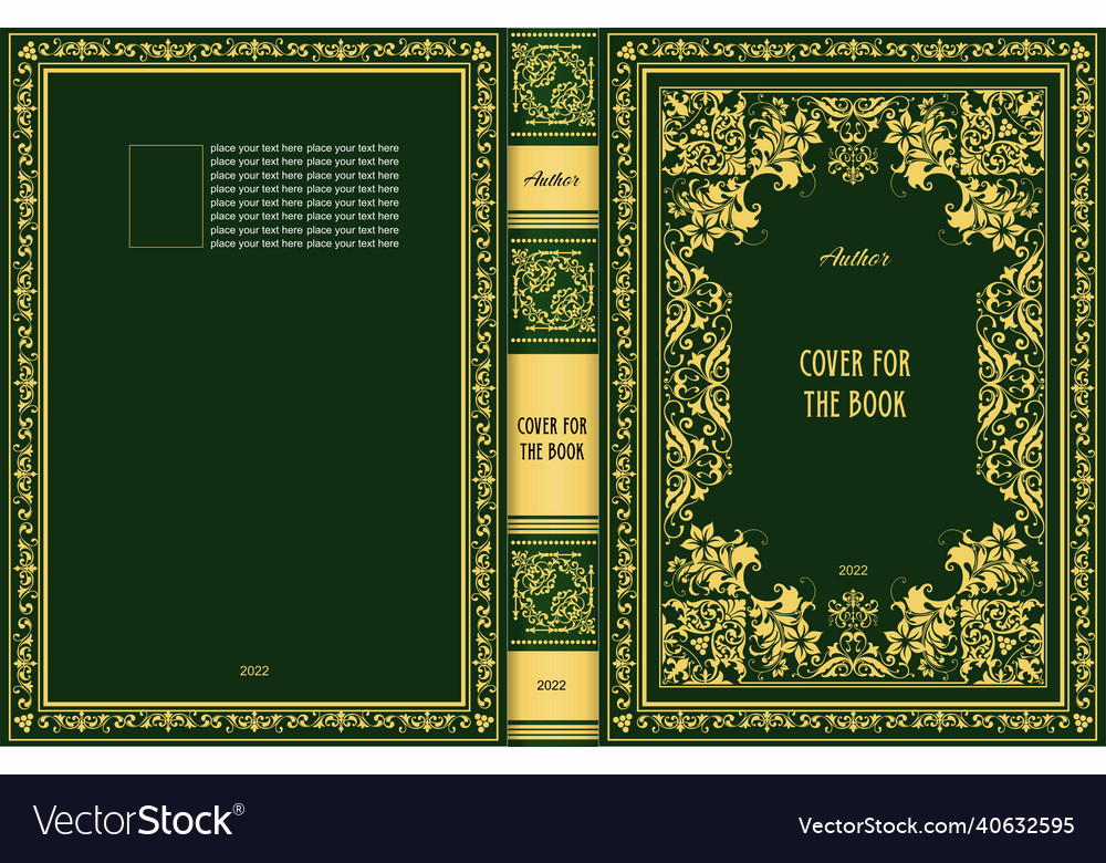 Old book cover design elements Royalty Free Vector Image