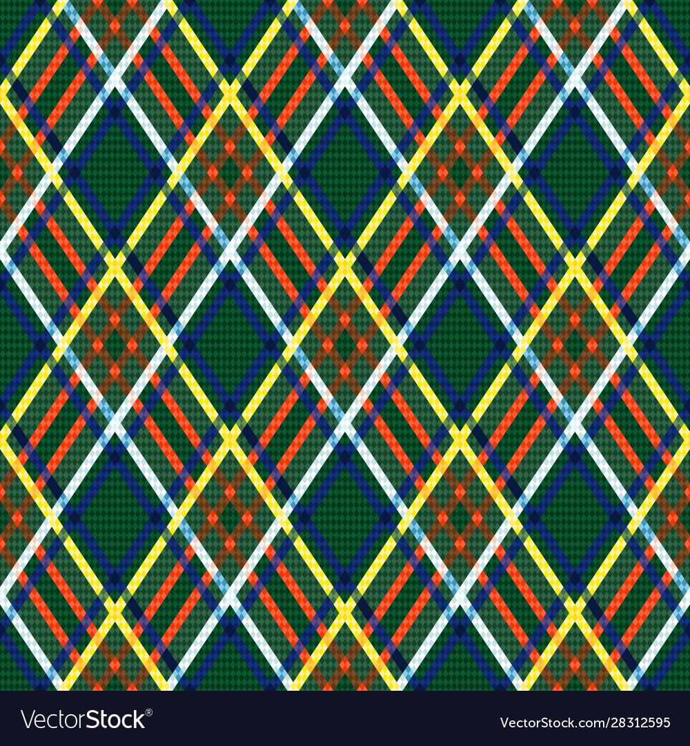 Rhombic tartan seamless texture mainly in green