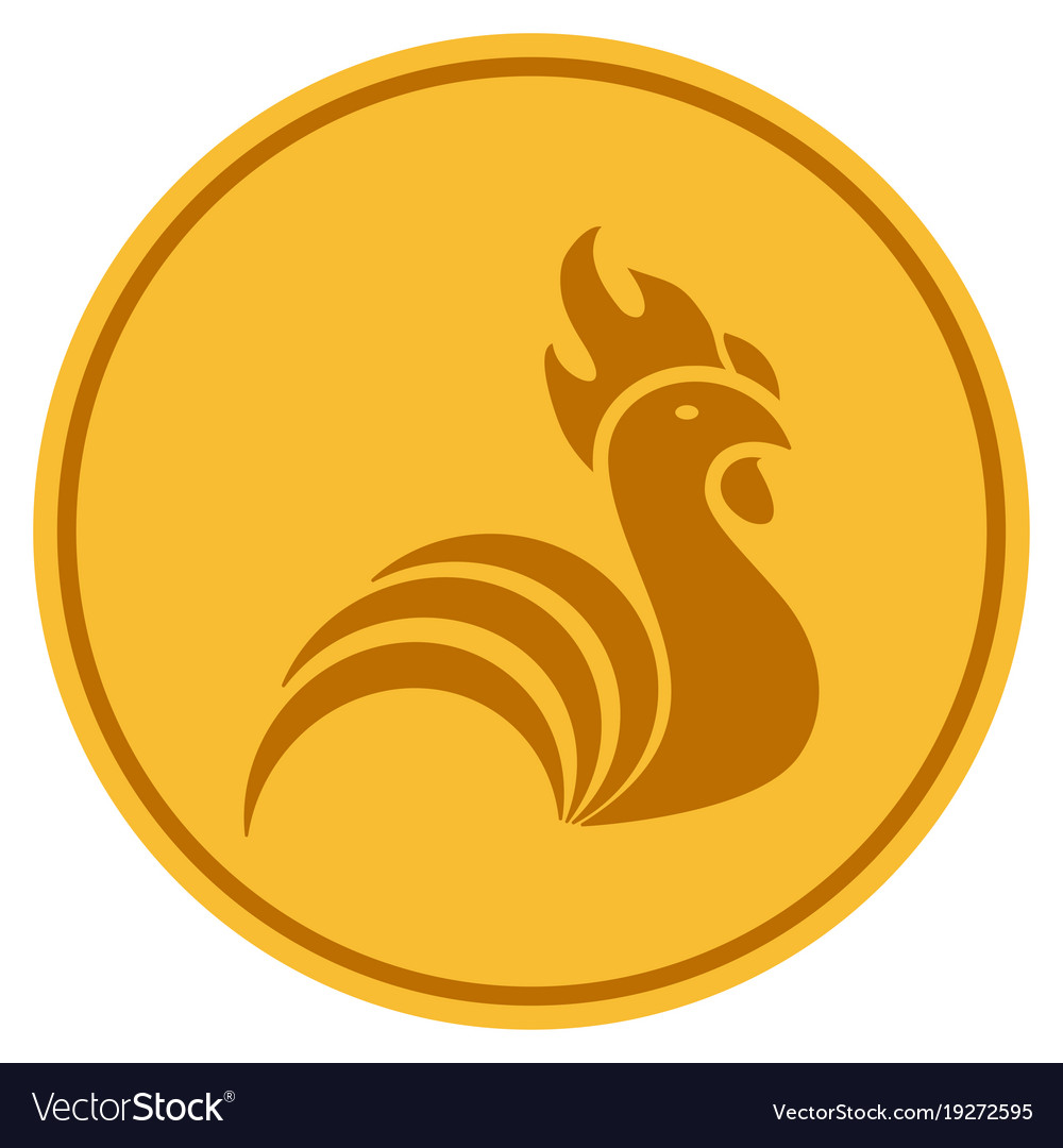 Rooster gold coin