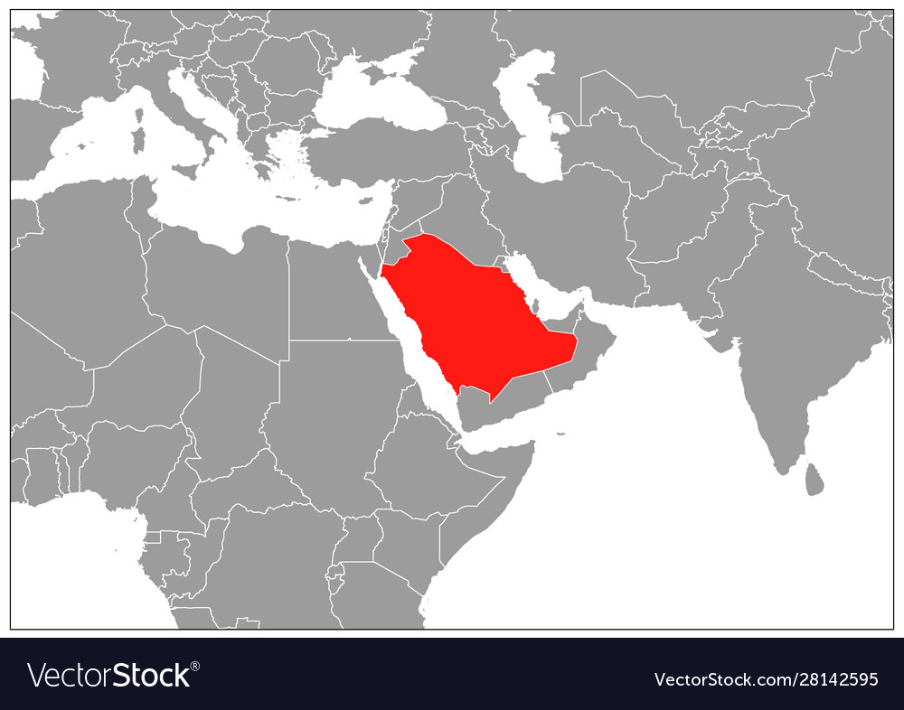 Saudi arabia map on gray base Royalty Free Vector Image