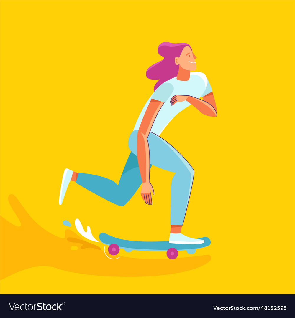 Summer in modern trendy flat linear style - happy Vector Image