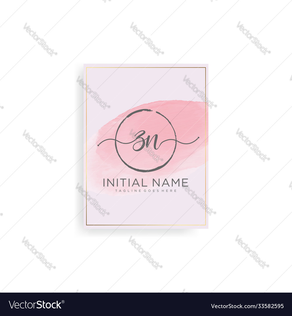 Zn letter initial with royal templateelegant Vector Image