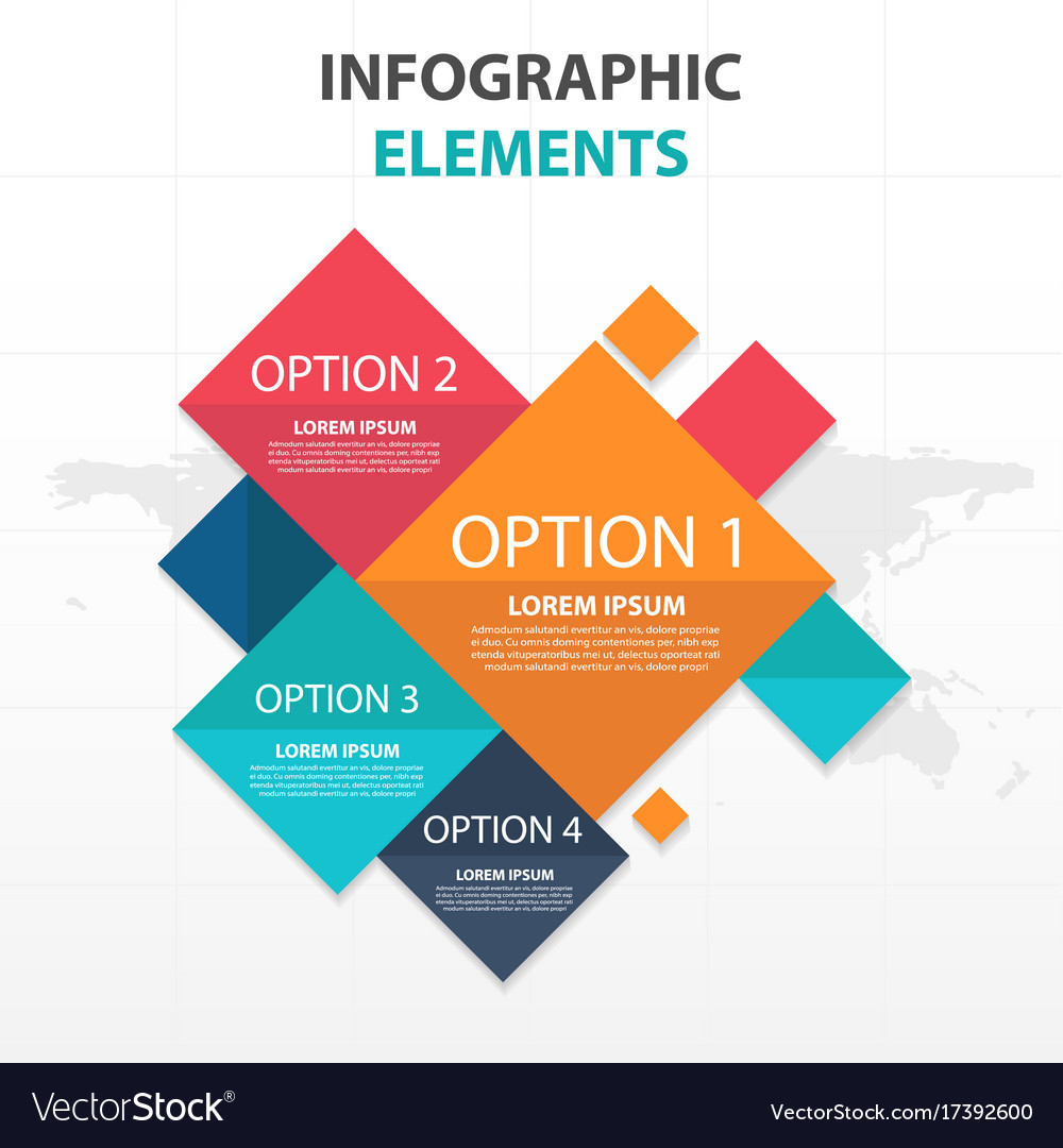 Abstract colorful square business infographics Vector Image