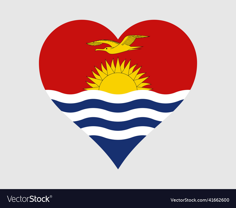 Kiribati heart flag i-kiribati love shape banner