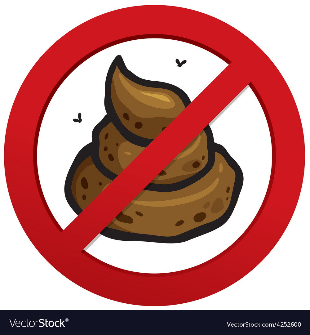 No prohibiting shit sign Royalty Free Vector Image