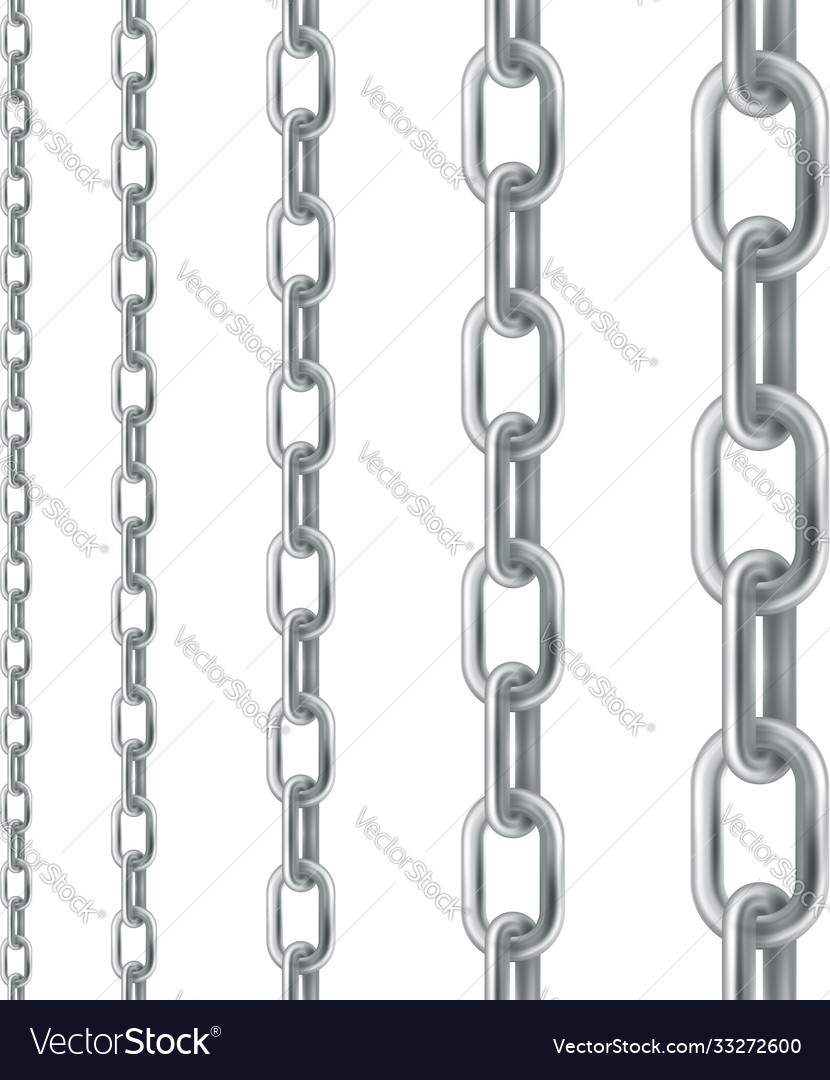 Silver chain set seamless design elements Vector Image