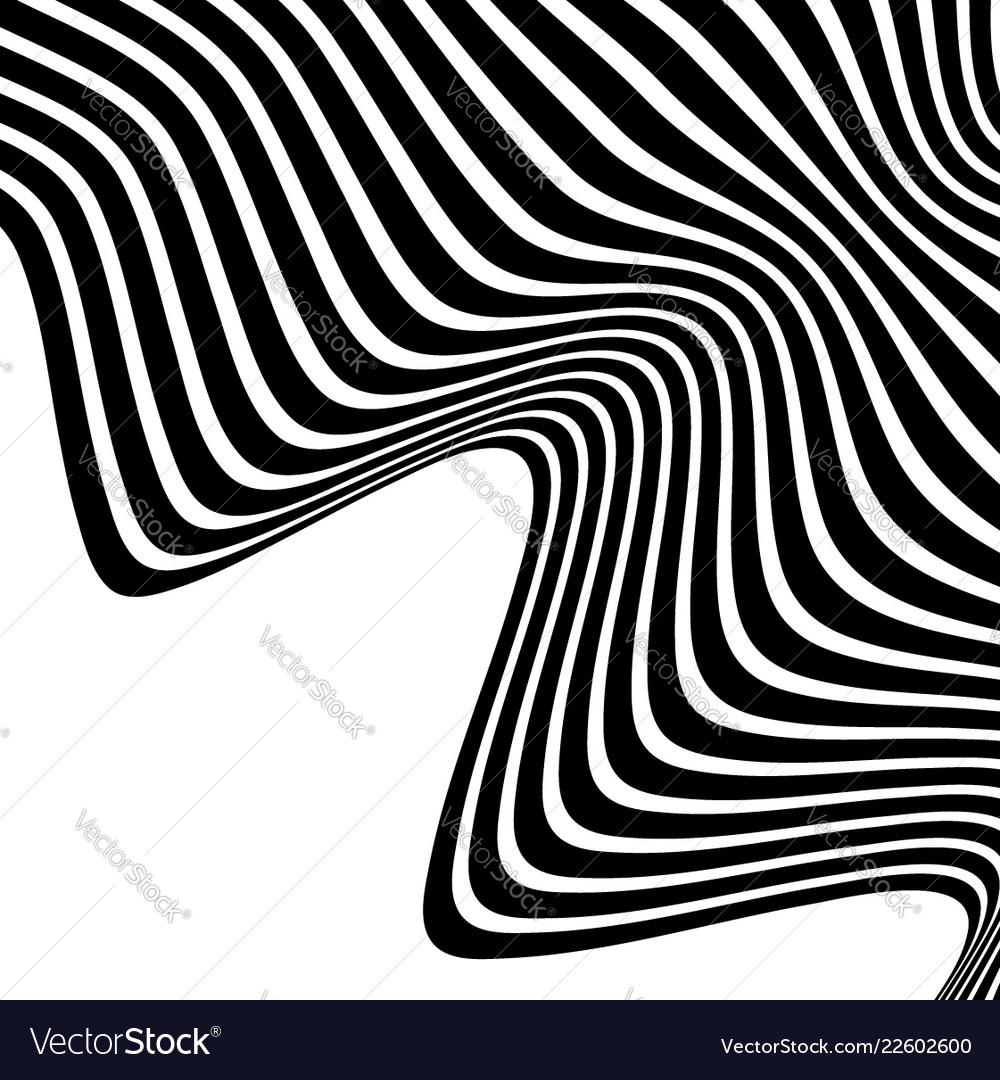 Wavy waving lines stripes with distortion