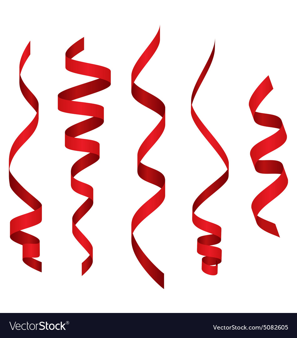 Celebration Curved Ribbons Variations Isolated on Vector Image