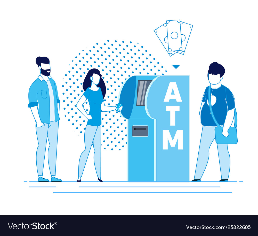 Deposit or withdraw from personal account atm Vector Image