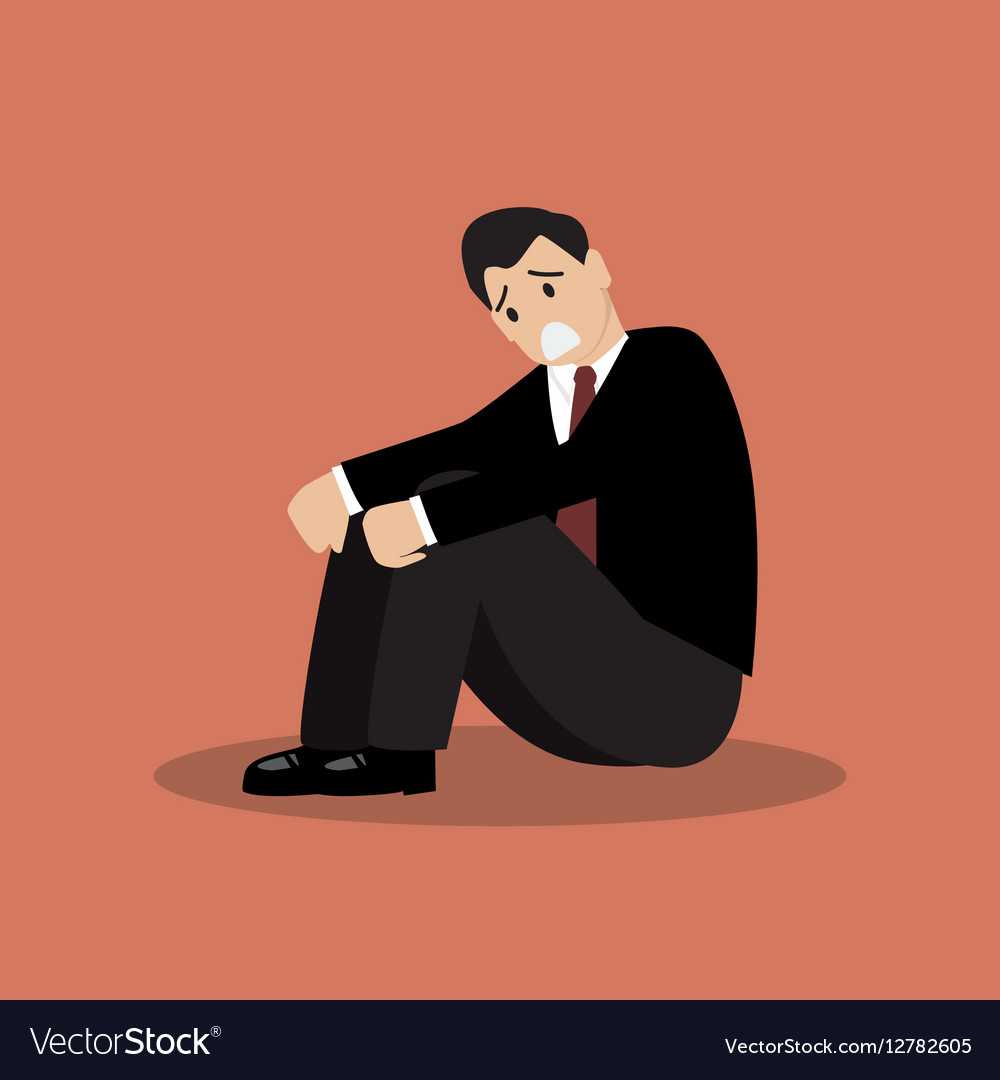 Cartoon Person Sitting Alone