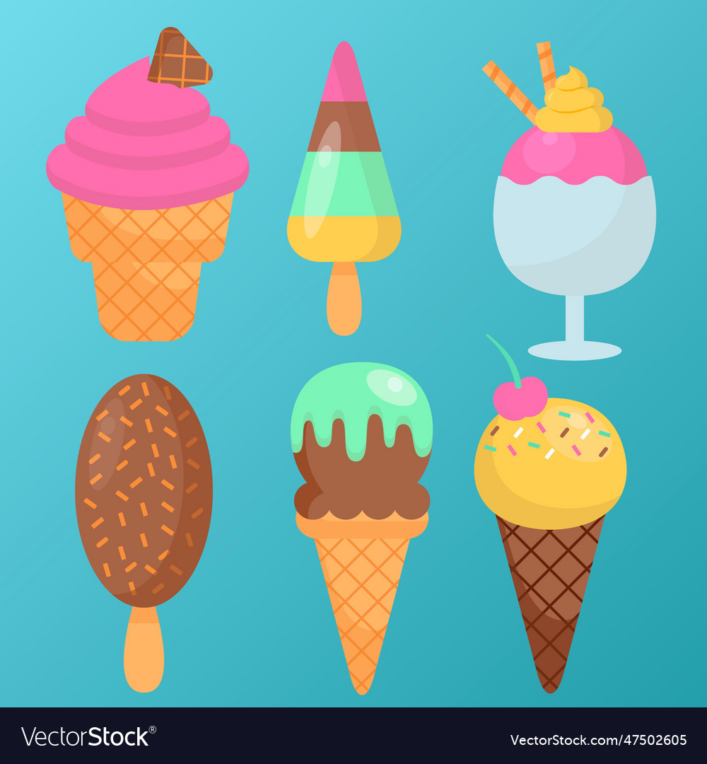 Hand drawn ice cream collection Royalty Free Vector Image