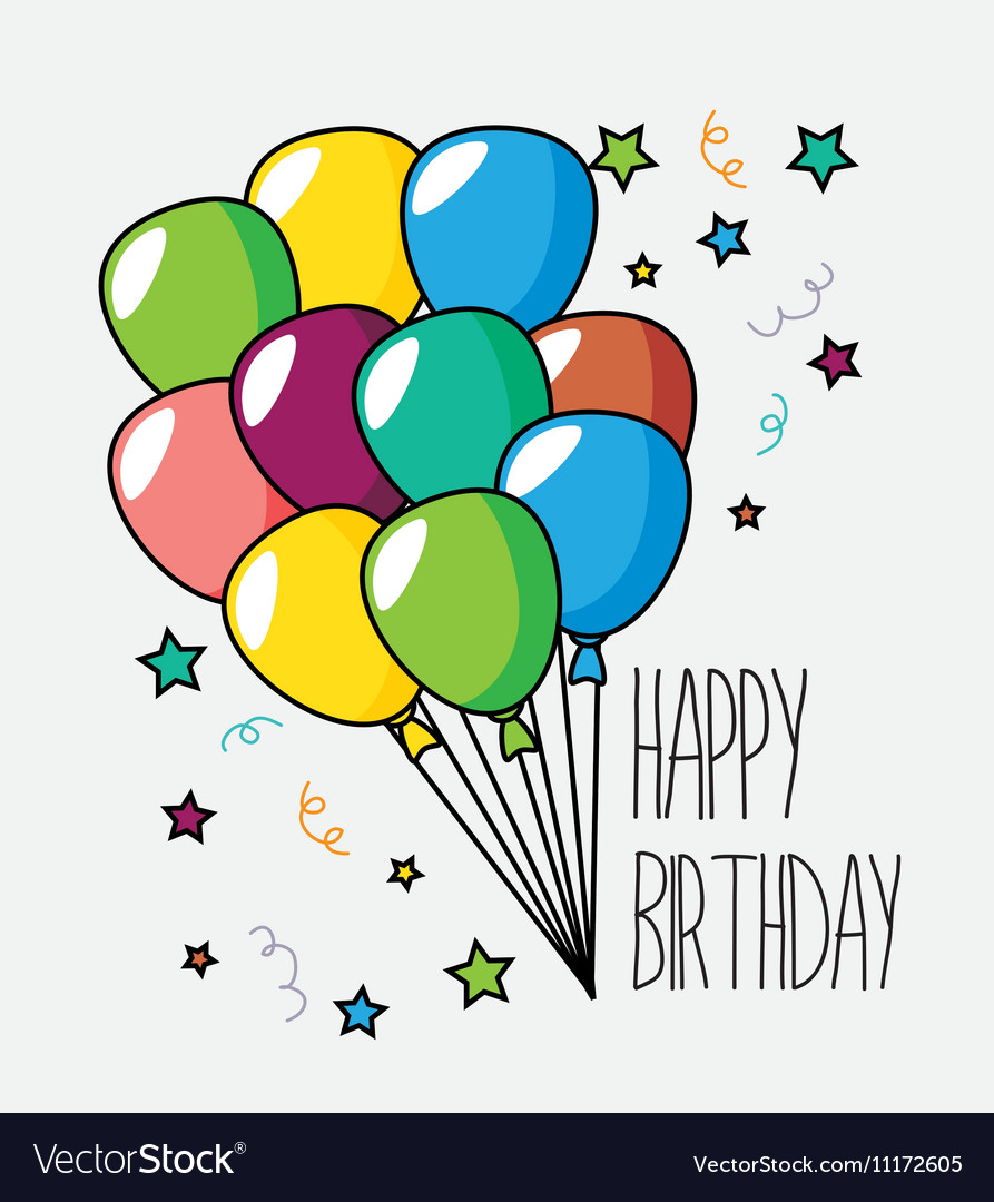 Happy birthday celebration card Royalty Free Vector Image