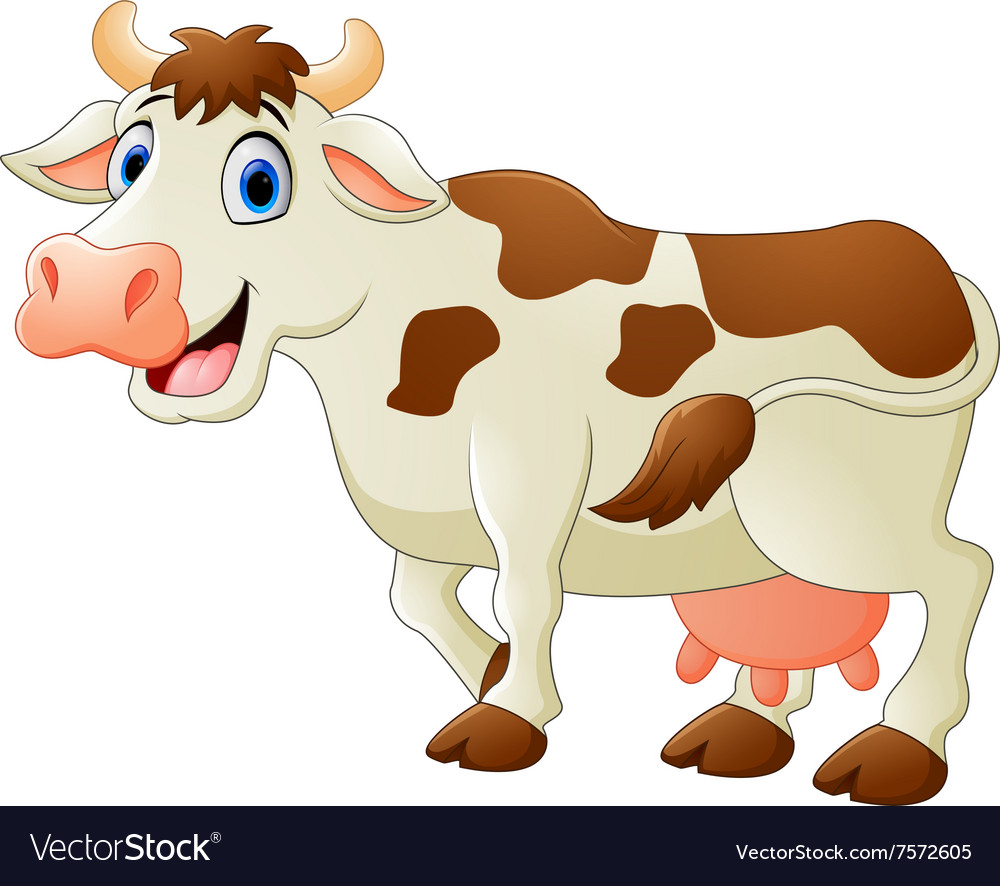 Happy cartoon cow Royalty Free Vector Image - VectorStock