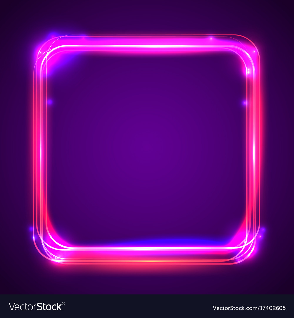 Round light frame shining square banner Royalty Free Vector