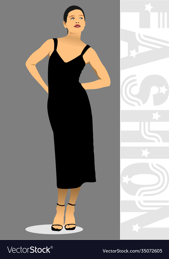 Silhouette fashion woman in black 3d