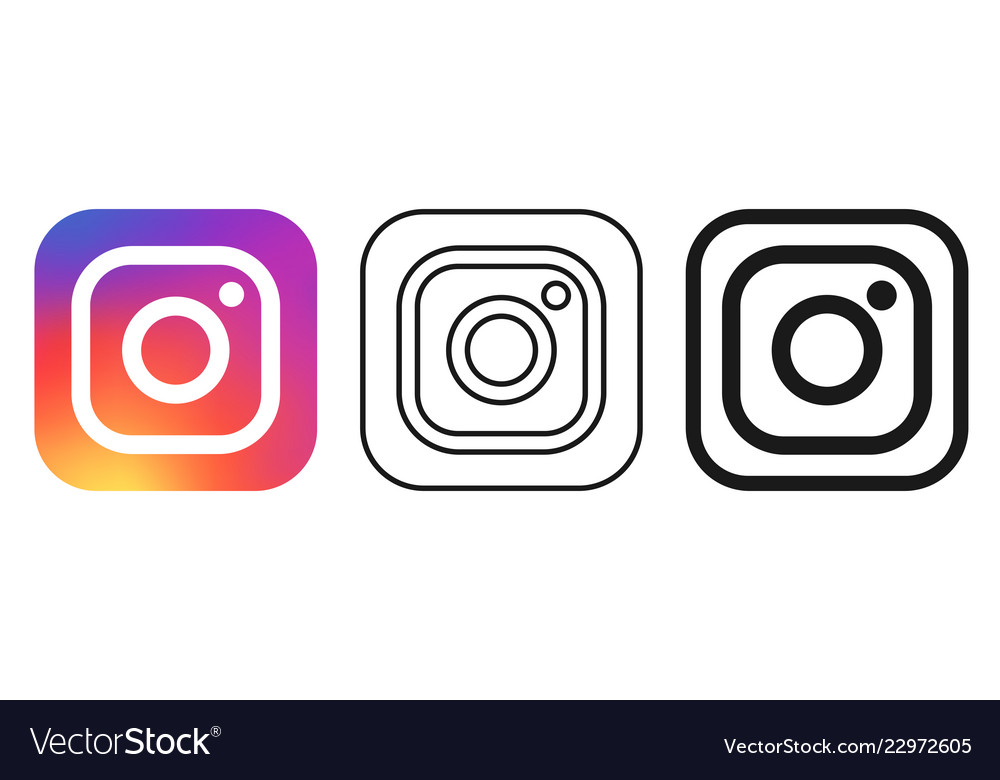 Social Media Icon Set For Instagram In Different Vector Image