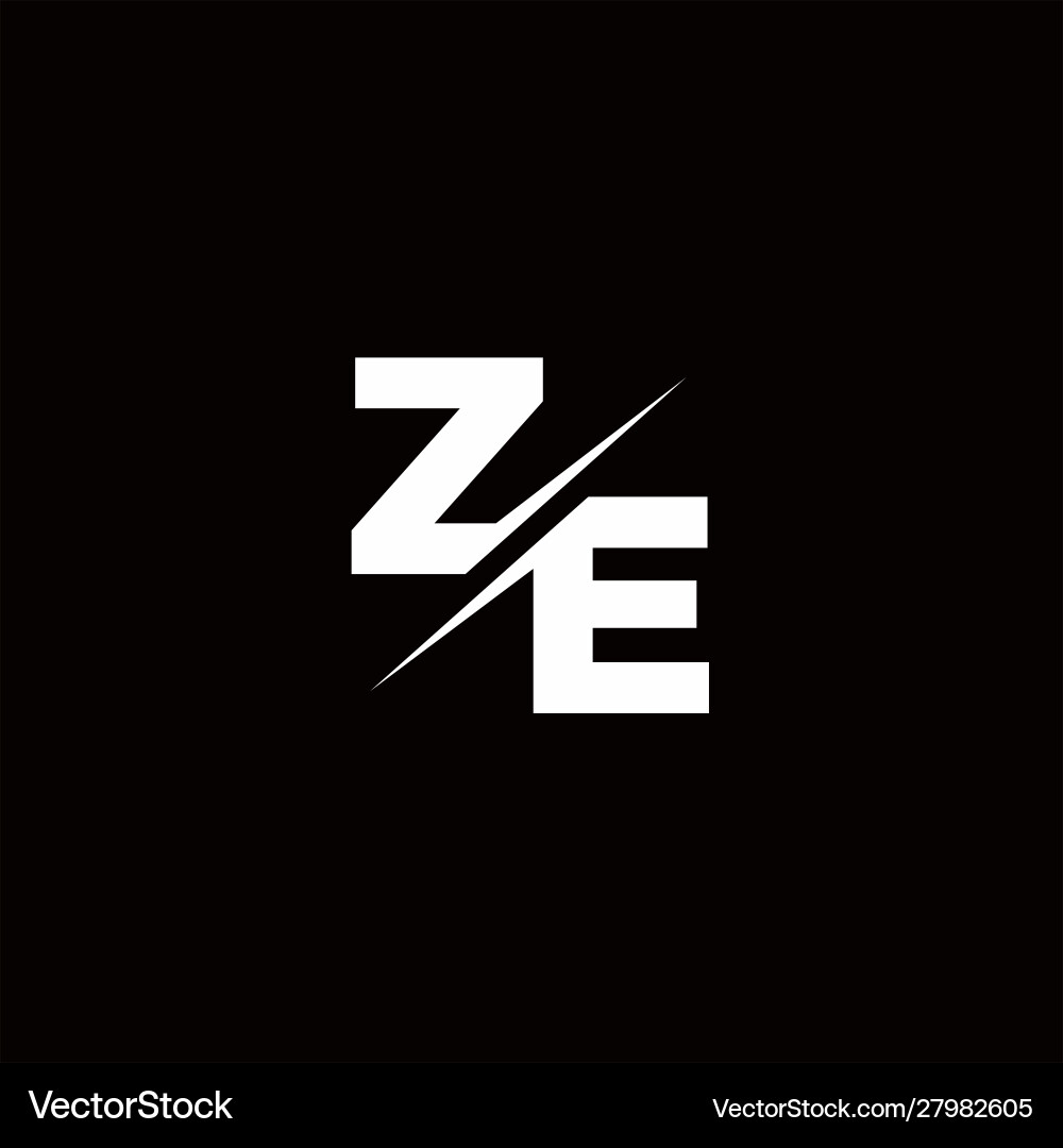 Ze Logo Letter Monogram Slash With Modern Logo Vector Image