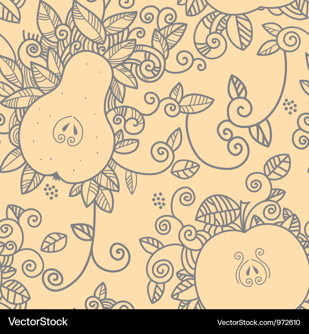 Apple and pear seamless pattern Royalty Free Vector Image