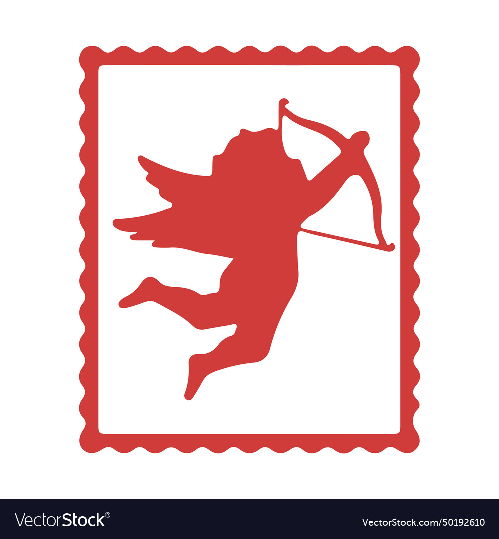 Cupid stamp icon love and valentines day