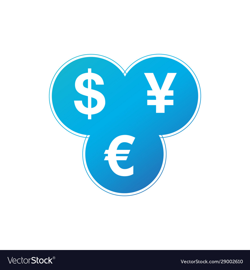 Currency Exchange Dollar Euro Yen Icon Three Most Vector Image Currency Exchange Dollar Euro Yen Icon
