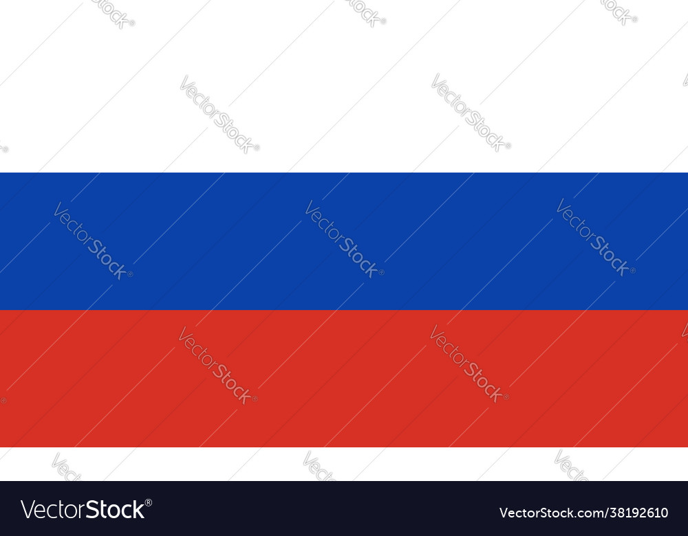 Flag Russian With Civil Proportions Vector Russian Flag Flat