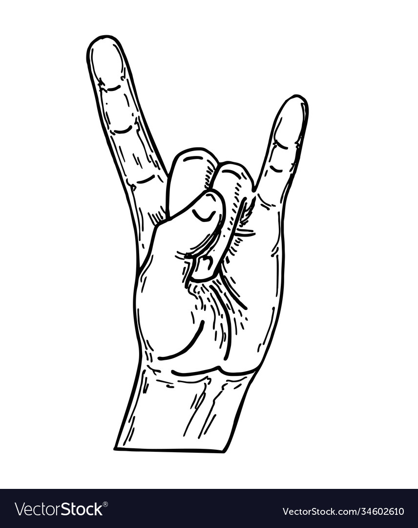 Heavy metal hand gesture rock Royalty Free Vector Image