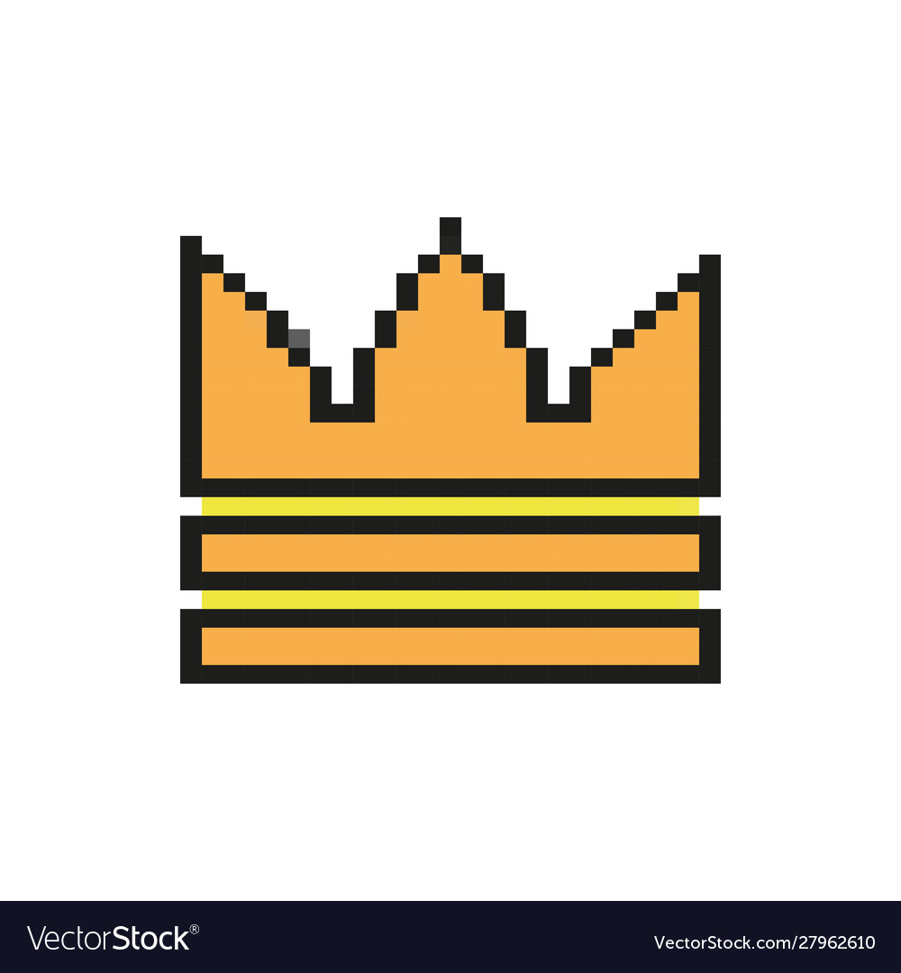 King crown 8 bits pixelated style icon Royalty Free Vector