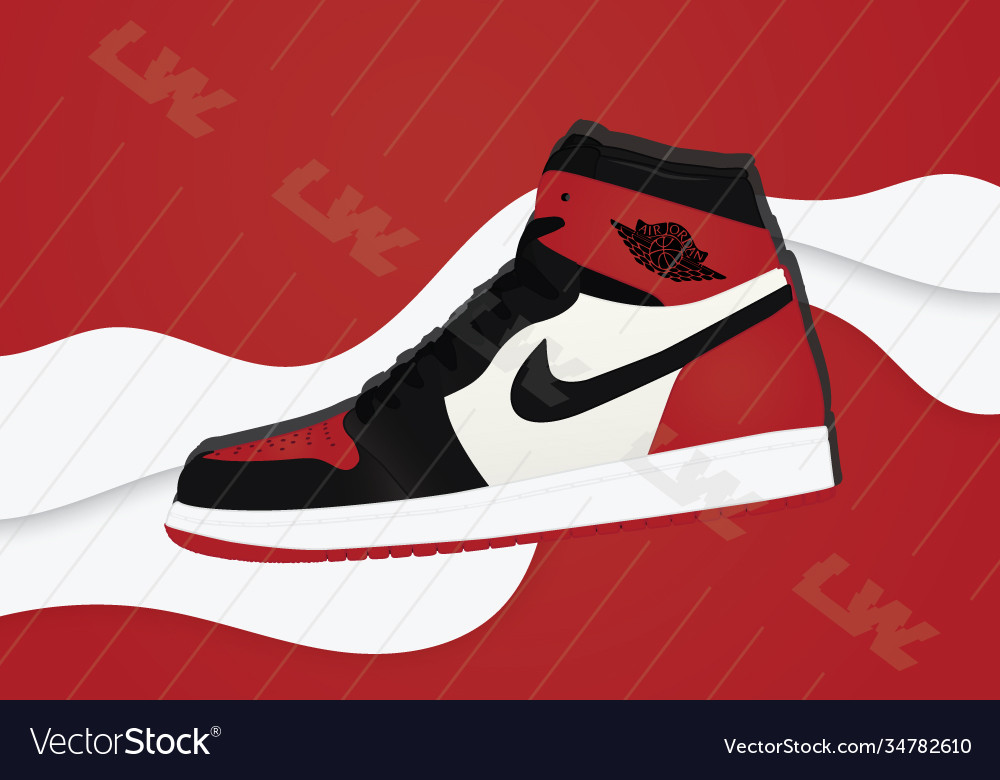 Nike air jordan 1 og chicago Royalty Free Vector Image