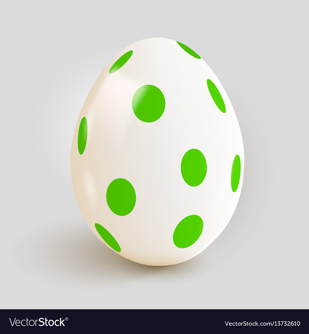 Realistic easter egg with green spot pattern Vector Image