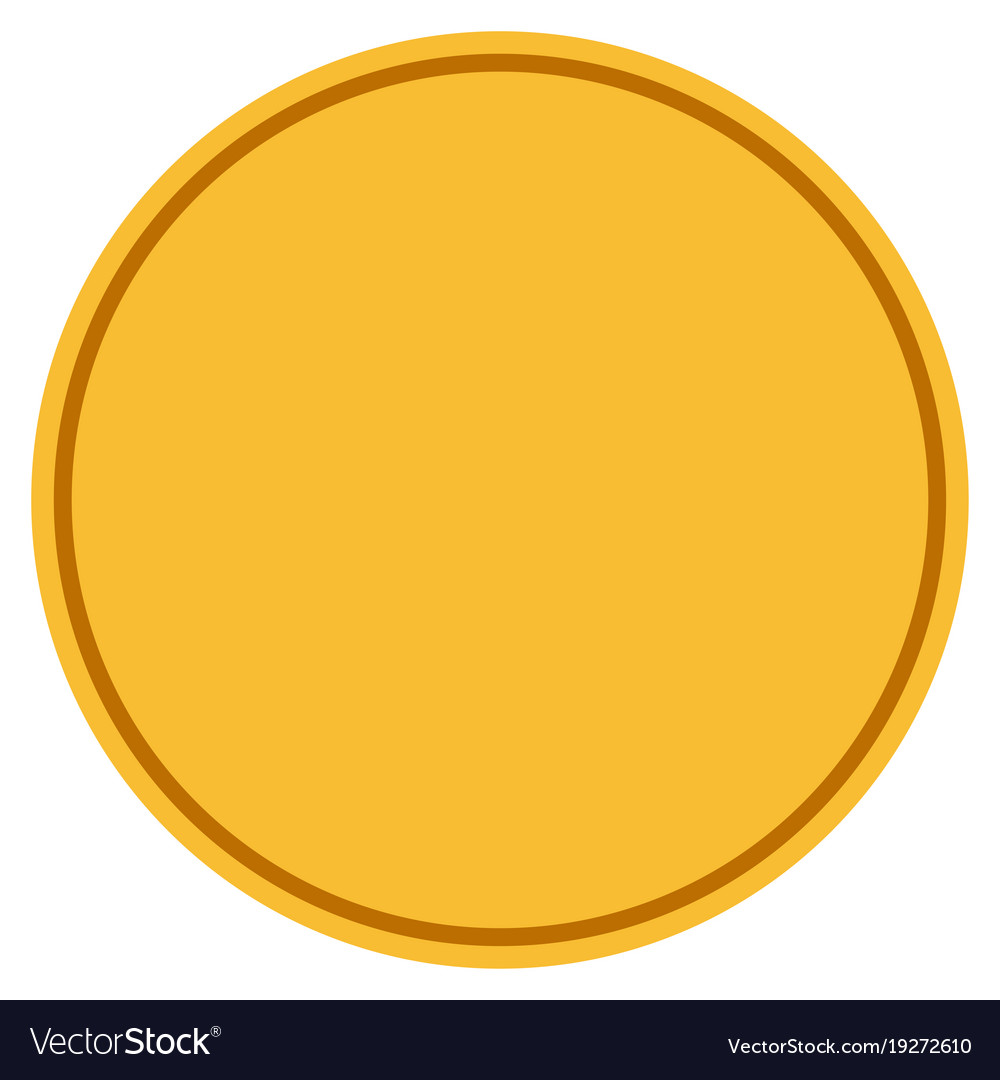 Round template gold coin Royalty Free Vector Image