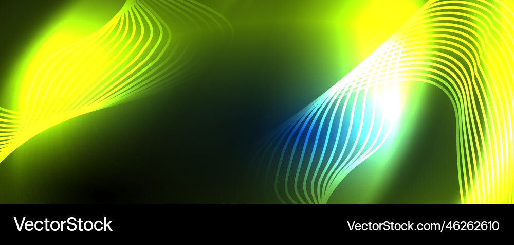 Shiny neon waves dynamic electric motion energy Vector Image