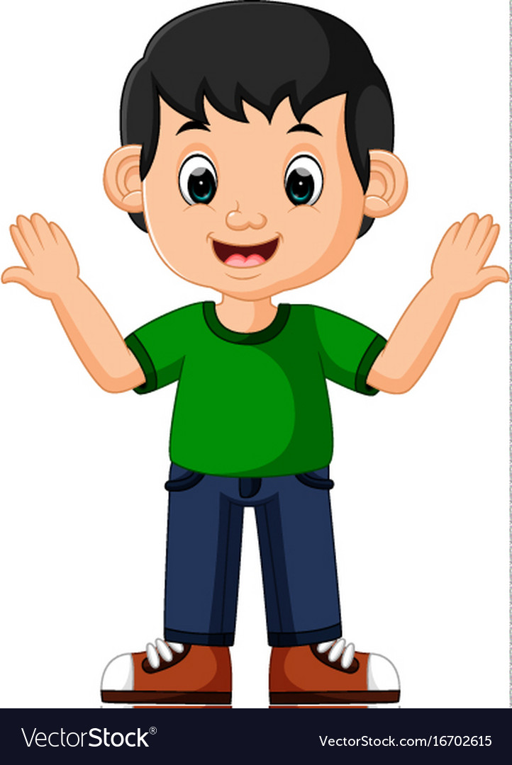 Cute Boy Cartoon Good Posing Royalty Free Vector Image