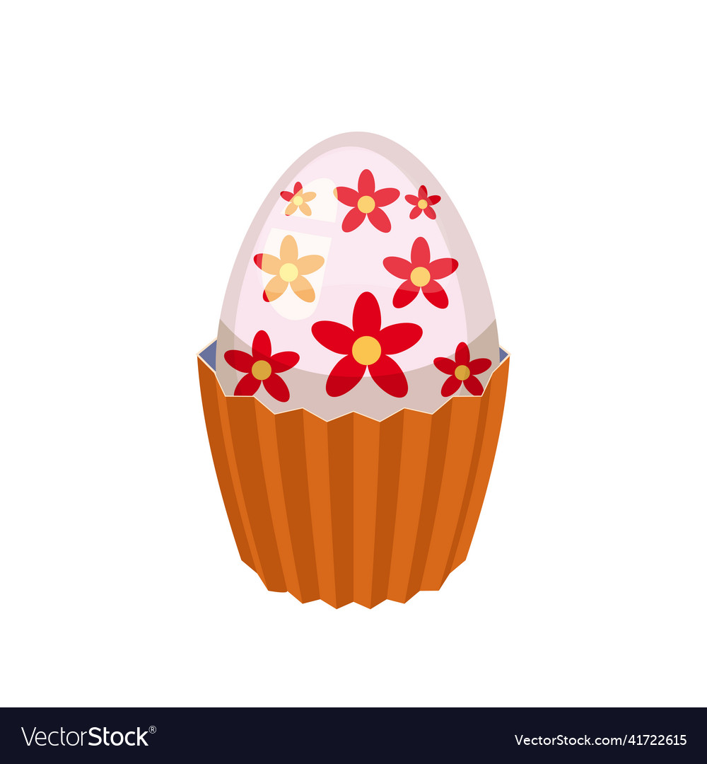 Ostern Cupcake mit dekoriertem Schokoladenei