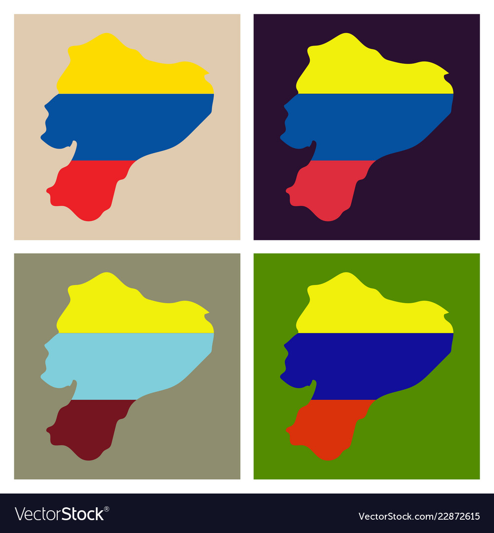 Map of ecuador with regions and flags provinces