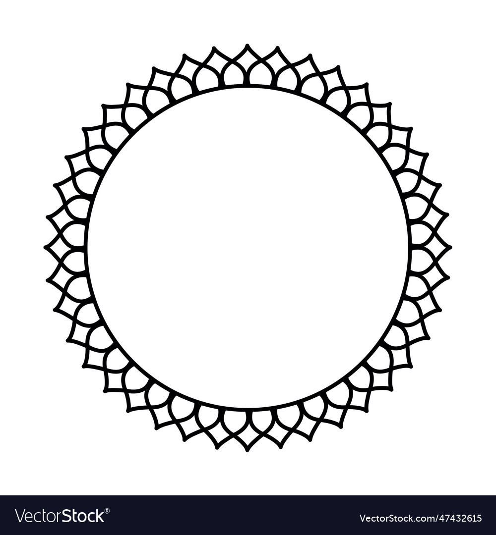 Round geometrical floral border frame design Vector Image