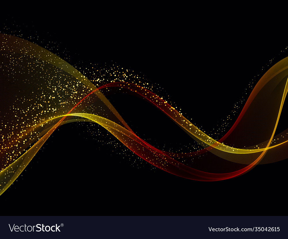 Shiny color gold wave design element Royalty Free Vector