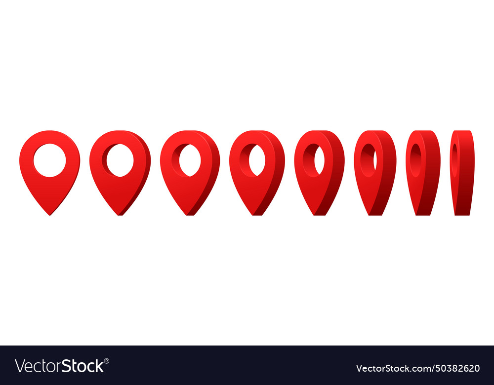 3d locator pin animated game sprite for location vector image 3d locator pin animated game sprite for location