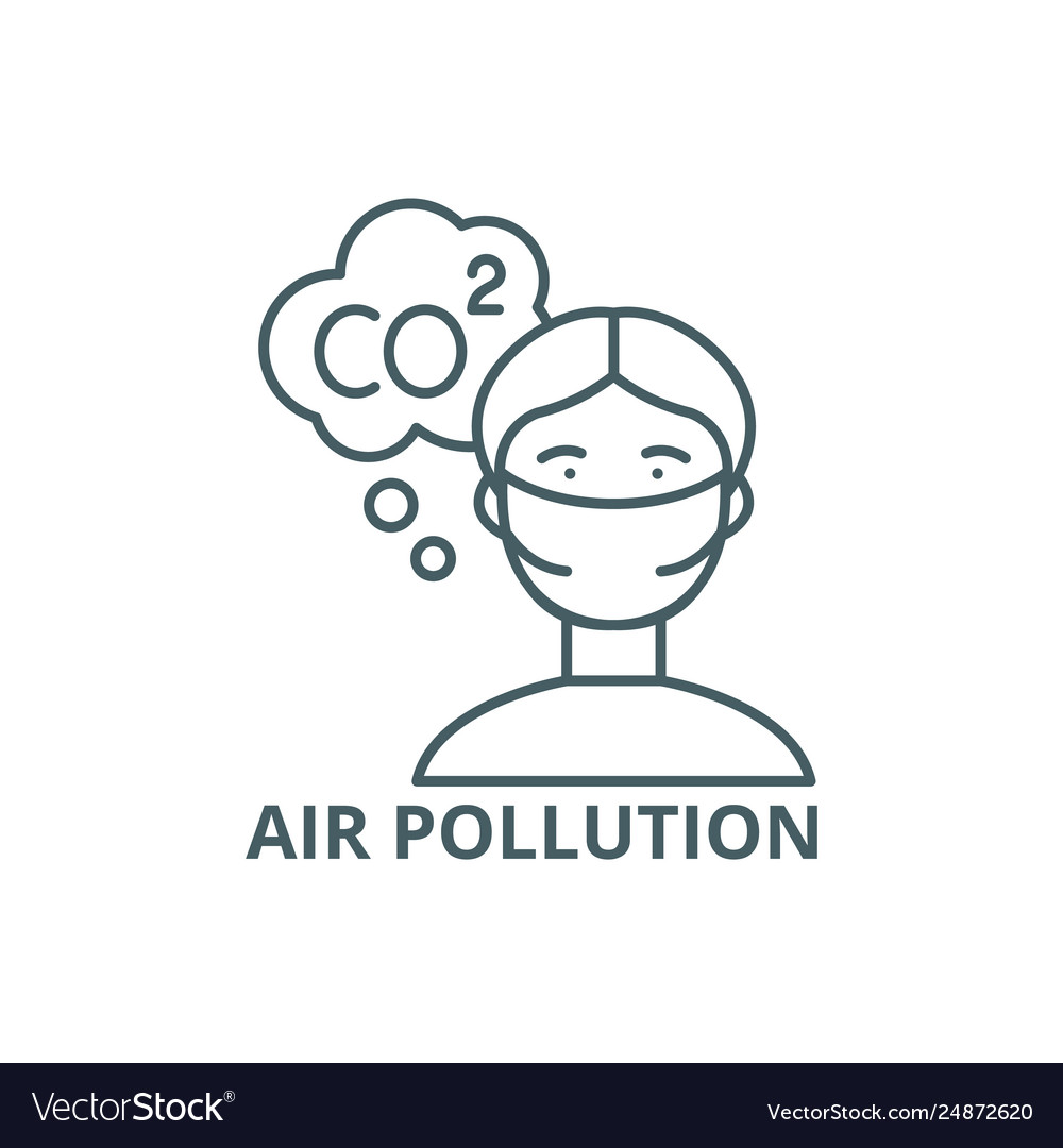 Air Pollution Line Icon Pollution Royalty Free Vector Image 5995