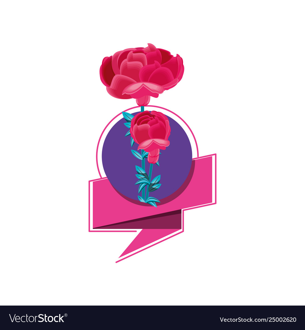 Beautiful flowers with speech bubble