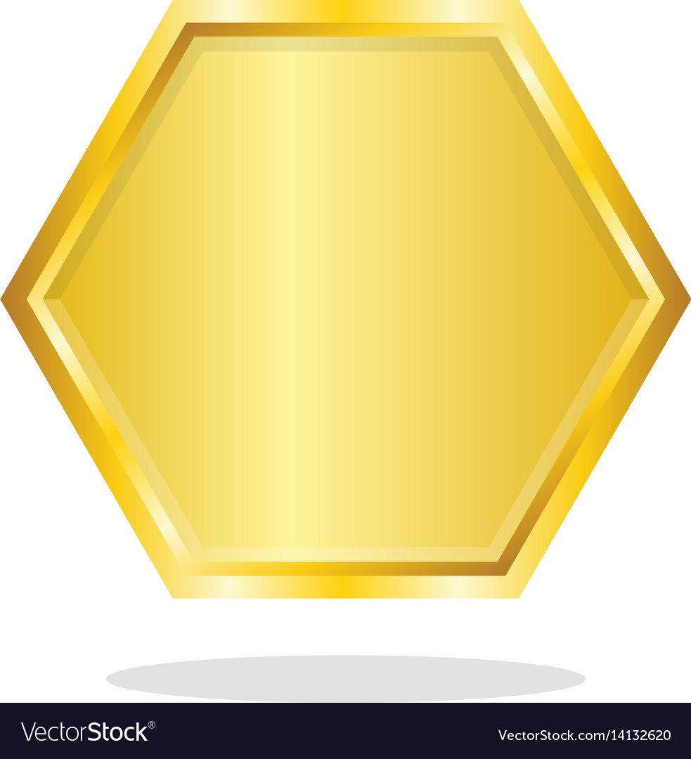 Blank Polygone Gold Frame Royalty Free Vector Image