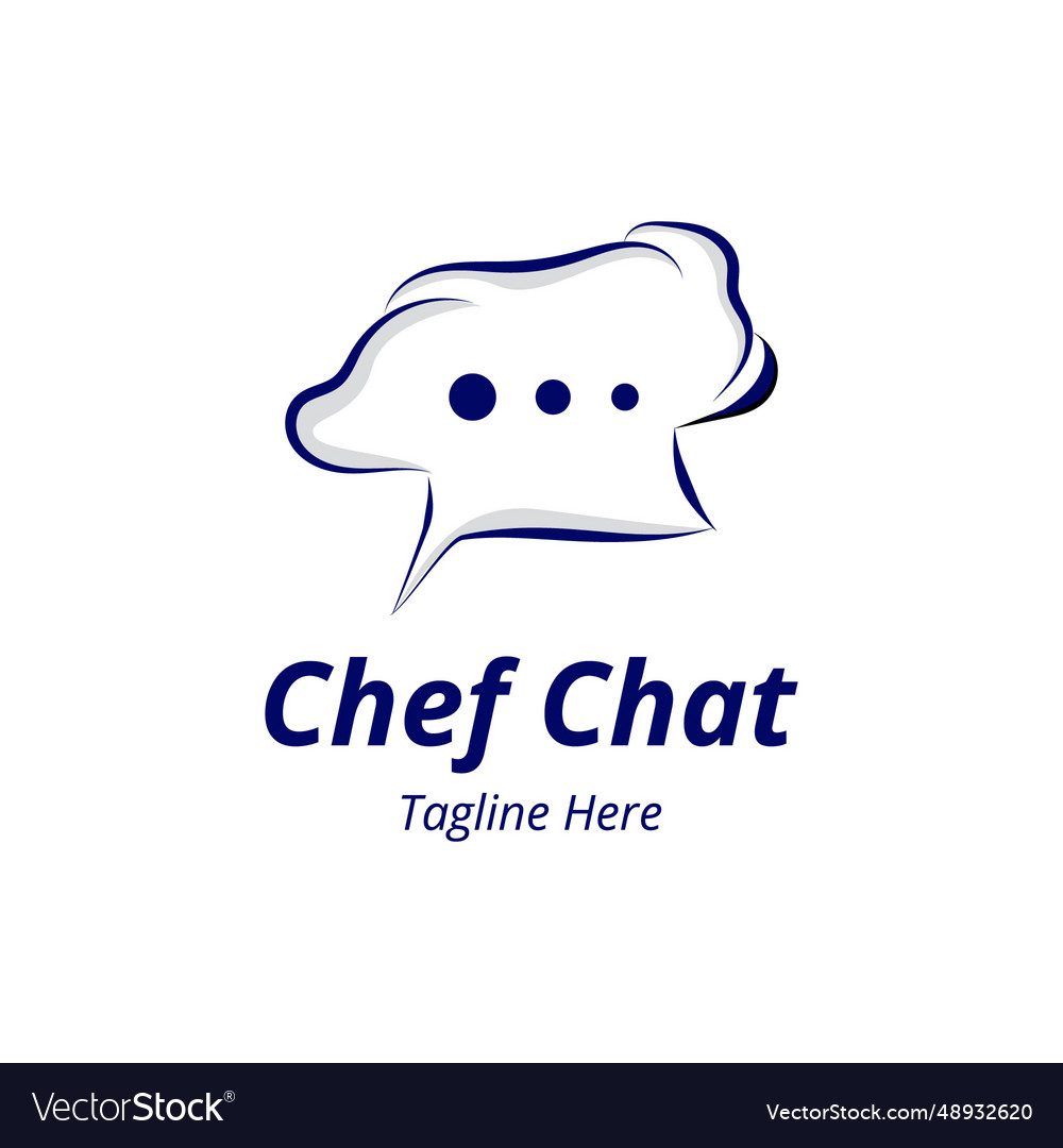Chef chat logo design template Royalty Free Vector Image