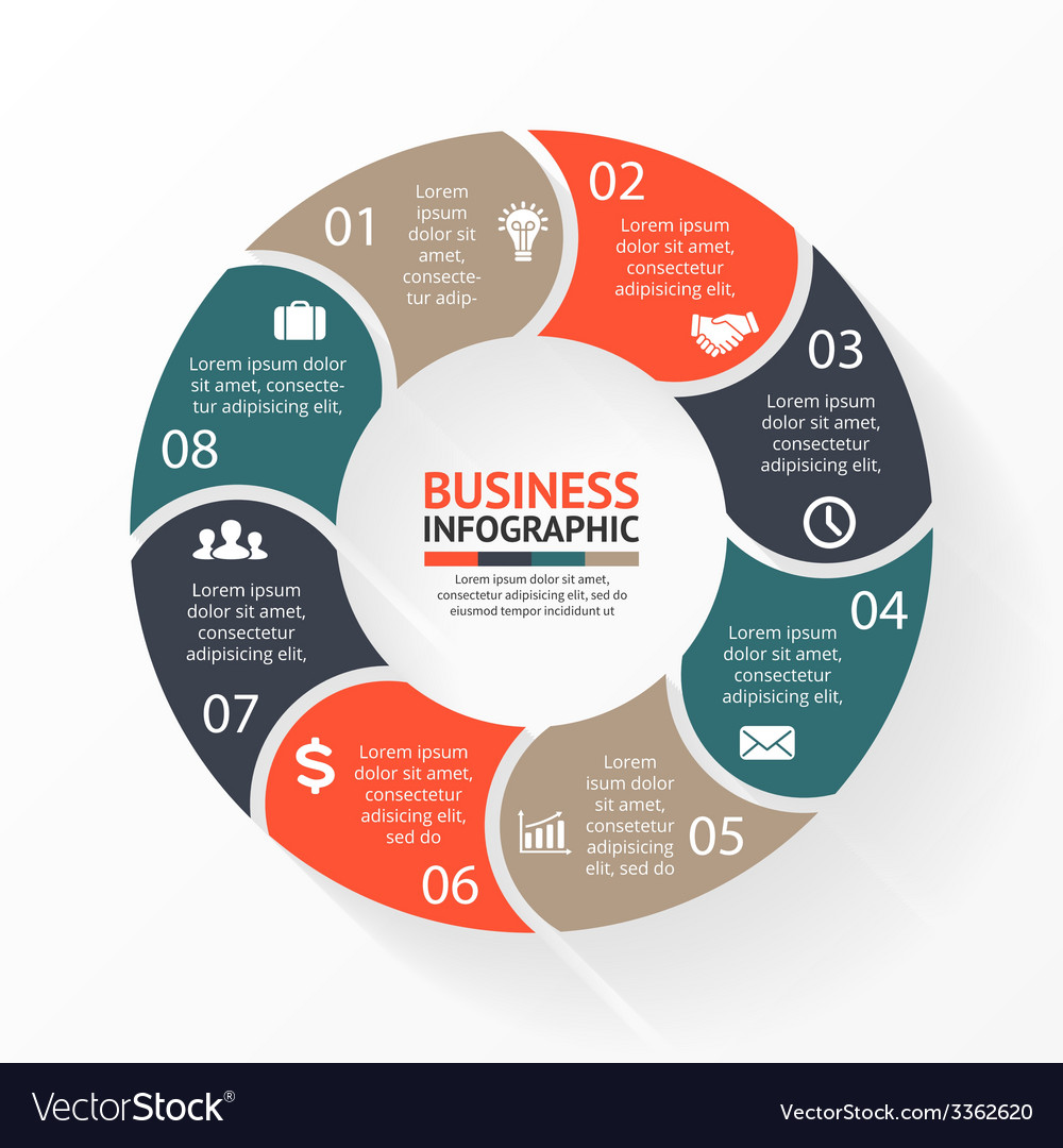 Circle Arrows Infographic Template For Diagram Vector Image