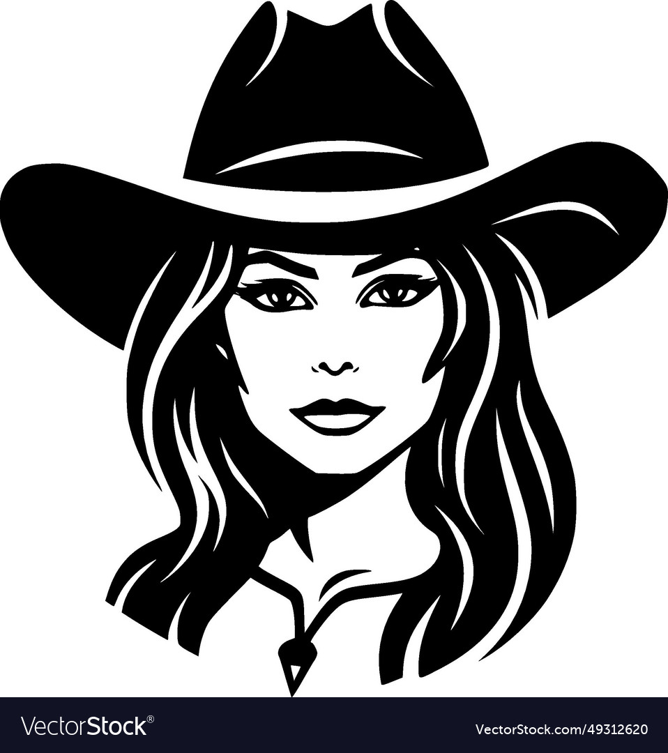 Cowgirl - minimalist and simple silhouette Vector Image