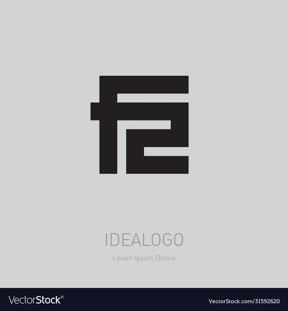 F2 - design element or icon f and 2 logo Vector Image